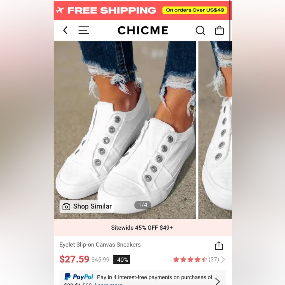 Slip on white sneakers